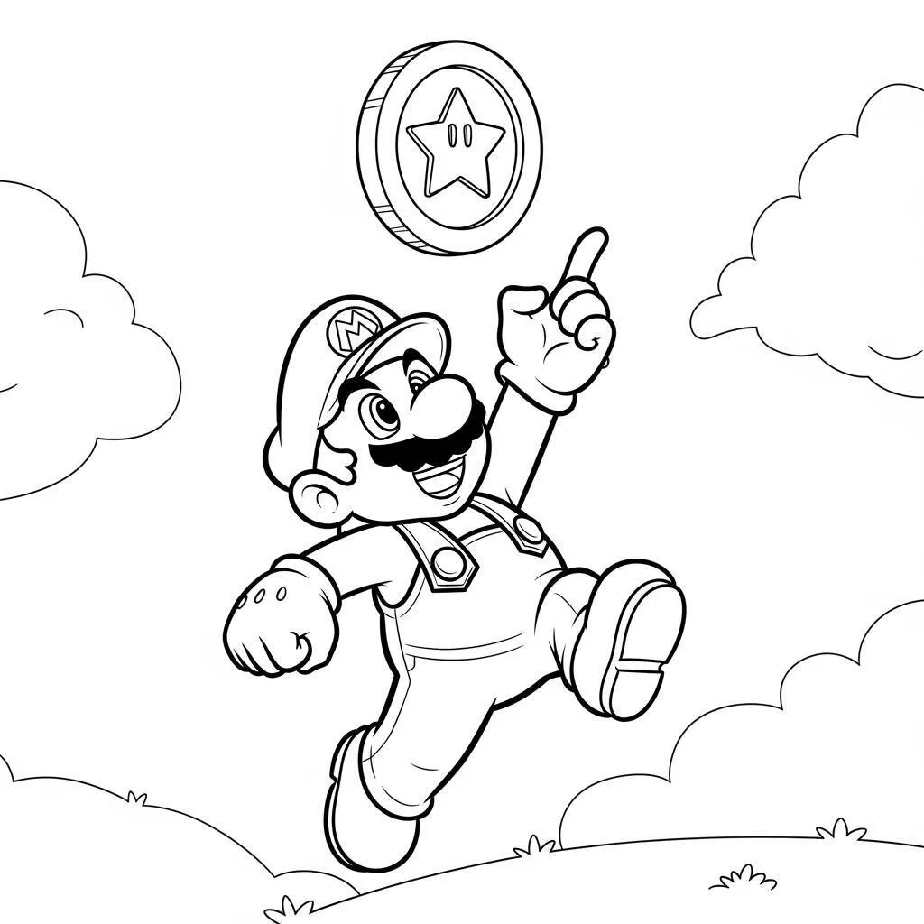 Desenho do Mario Super Mario para Colorir
