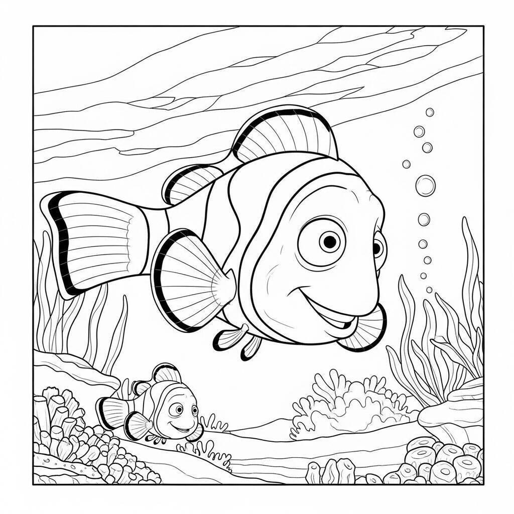 Pagina da colorare di Marlin