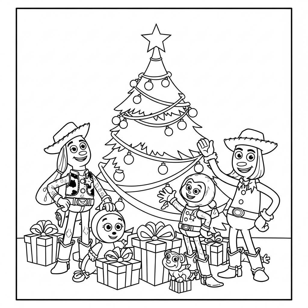 Desenho do Natal do Toy Story para Colorir