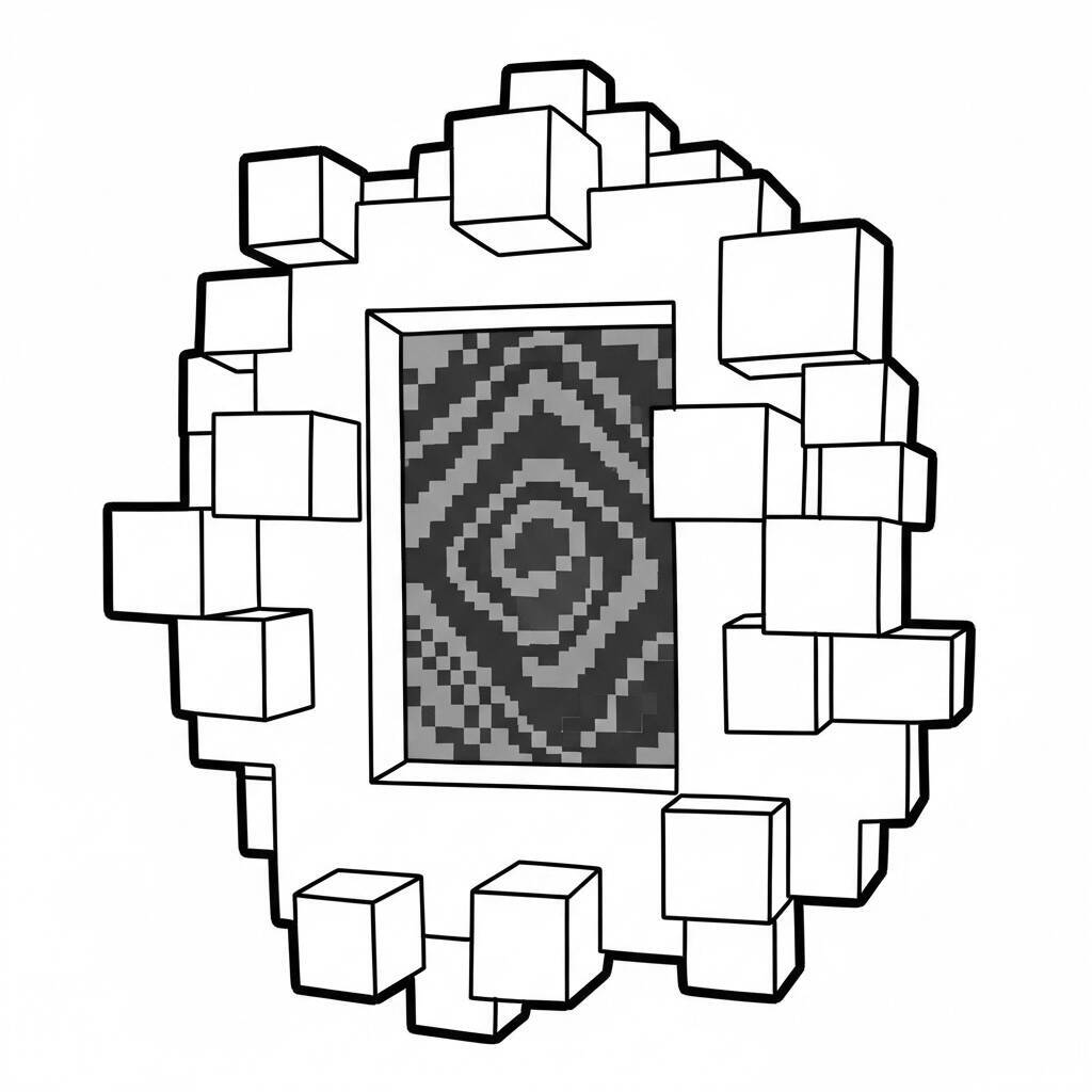 Desenho do Nether Portal de Minecraft para Colorir