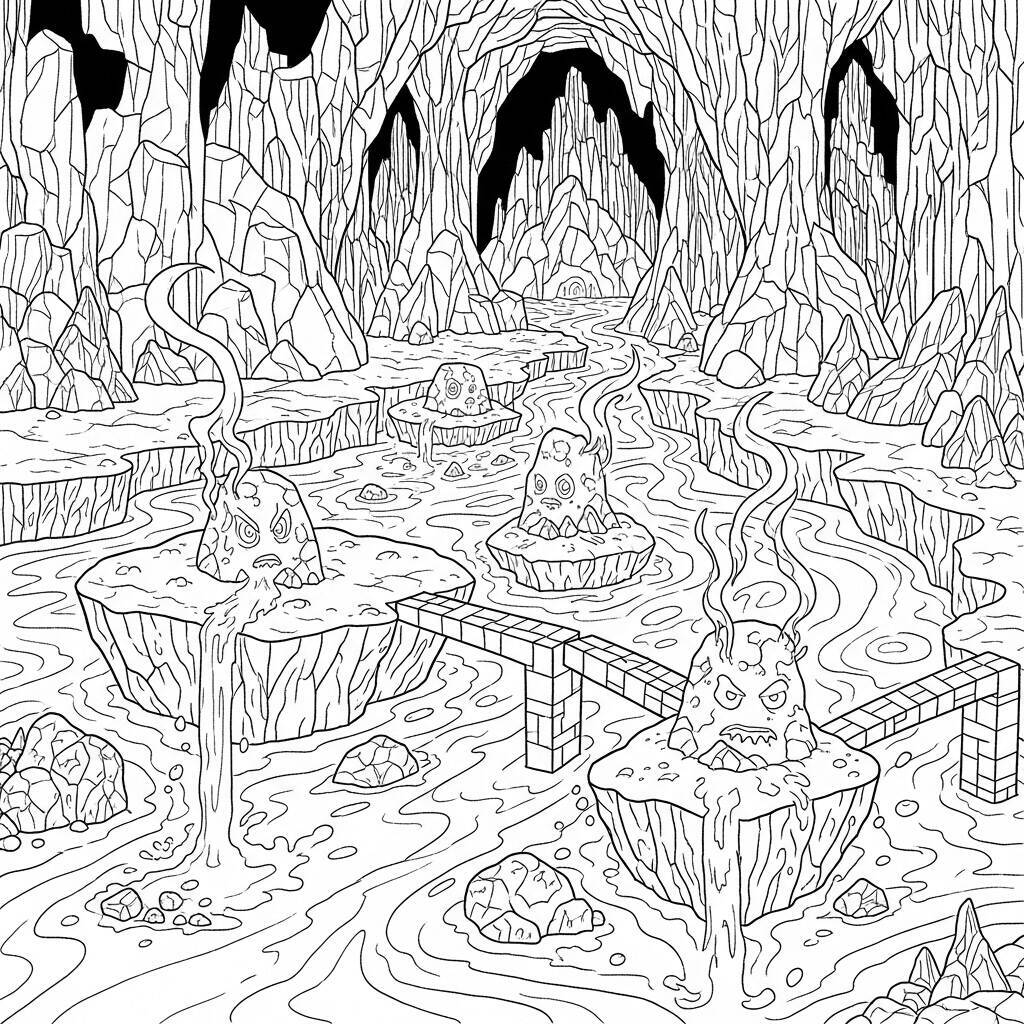 Desenho do Nether de Minecraft para Colorir