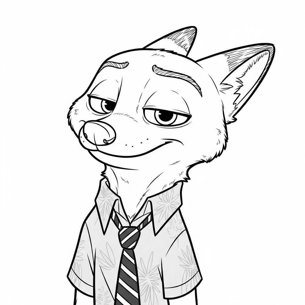 Coloriage Nick Wilde