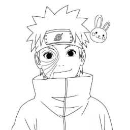 Desenho do Obito em Estilo Kawaii para Colorir