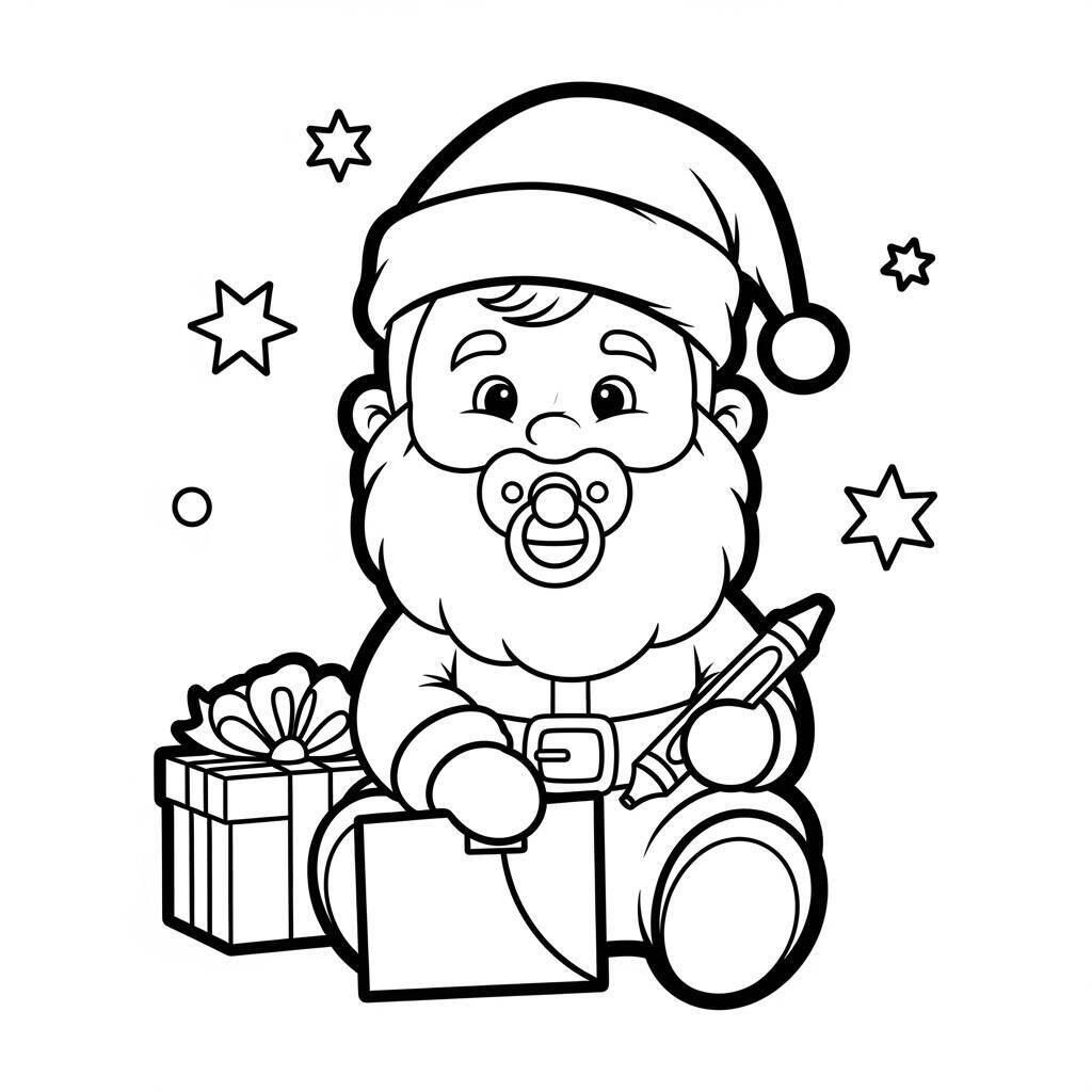 Desenho do Papai Noel Bebê para Colorir