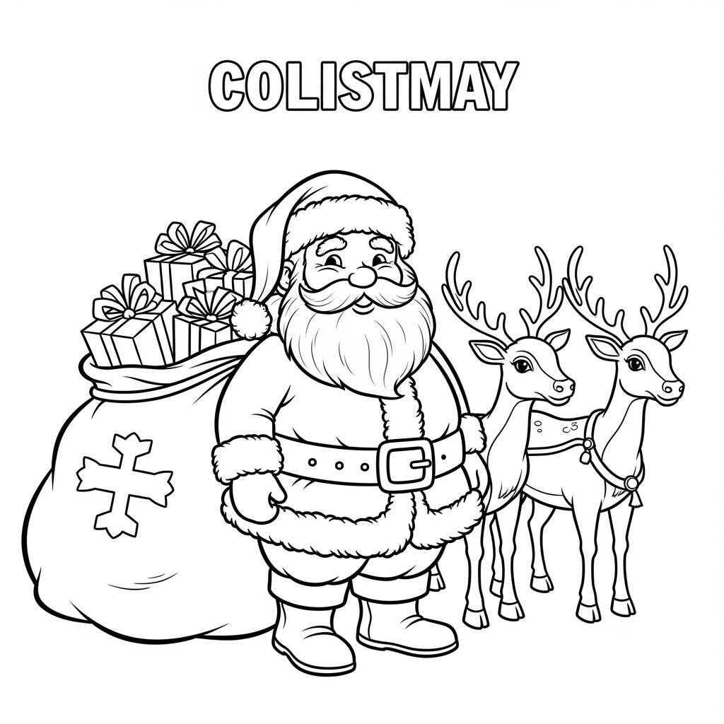 Desenho do Papai Noel Tradicional para Colorir