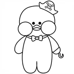 Desenho do Paper Duck como pirata para colorir