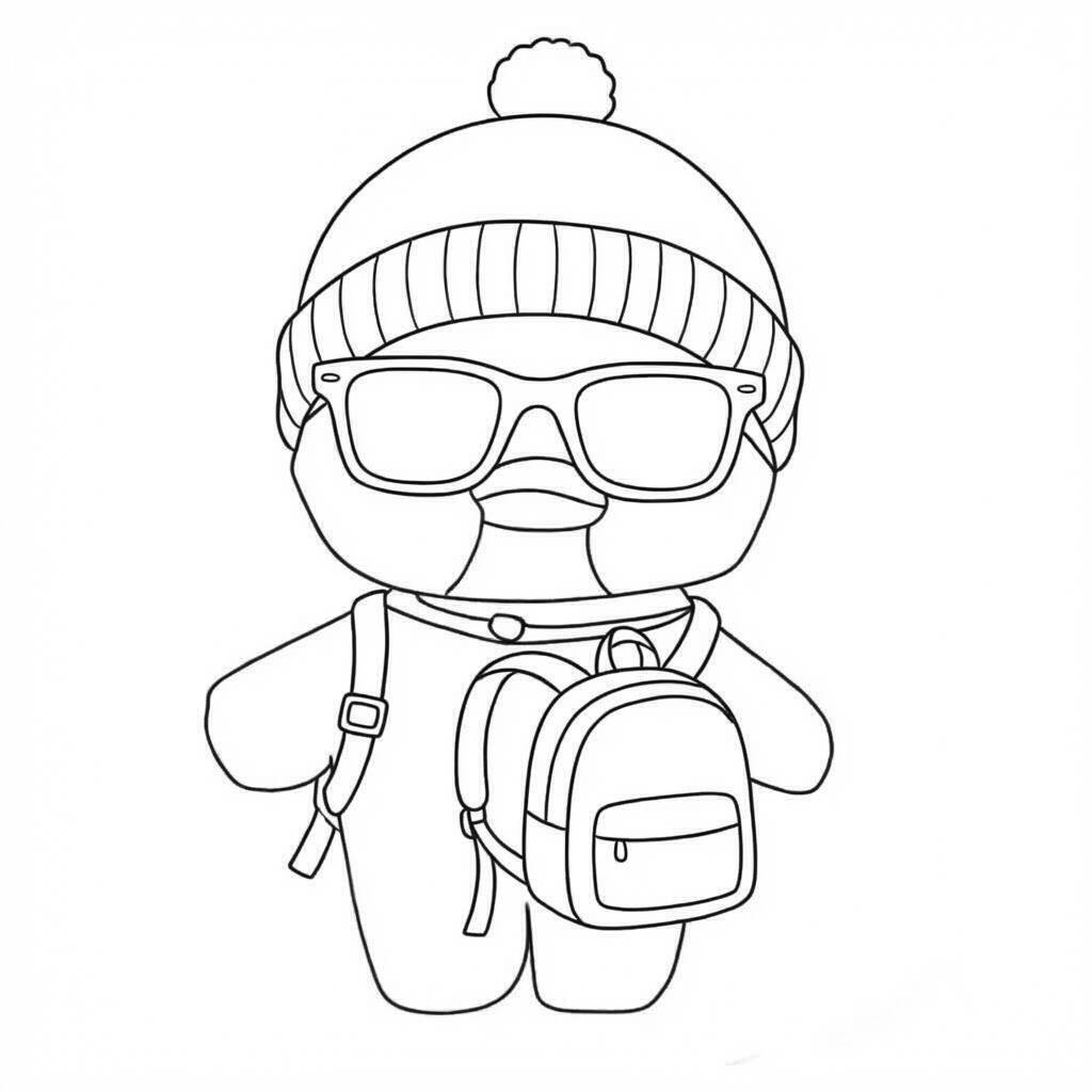 Desenho do Paper Duck estiloso para colorir