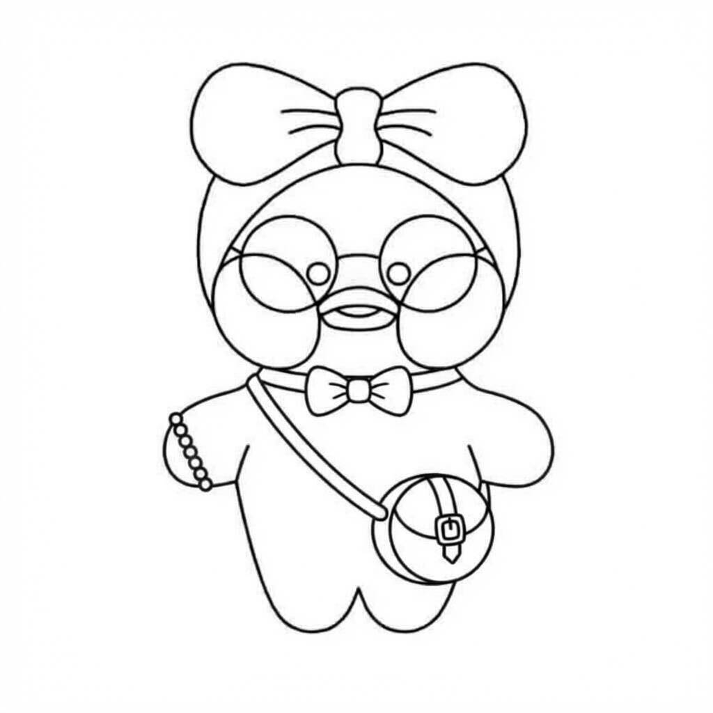Desenho do Paper Duck estiloso para colorir