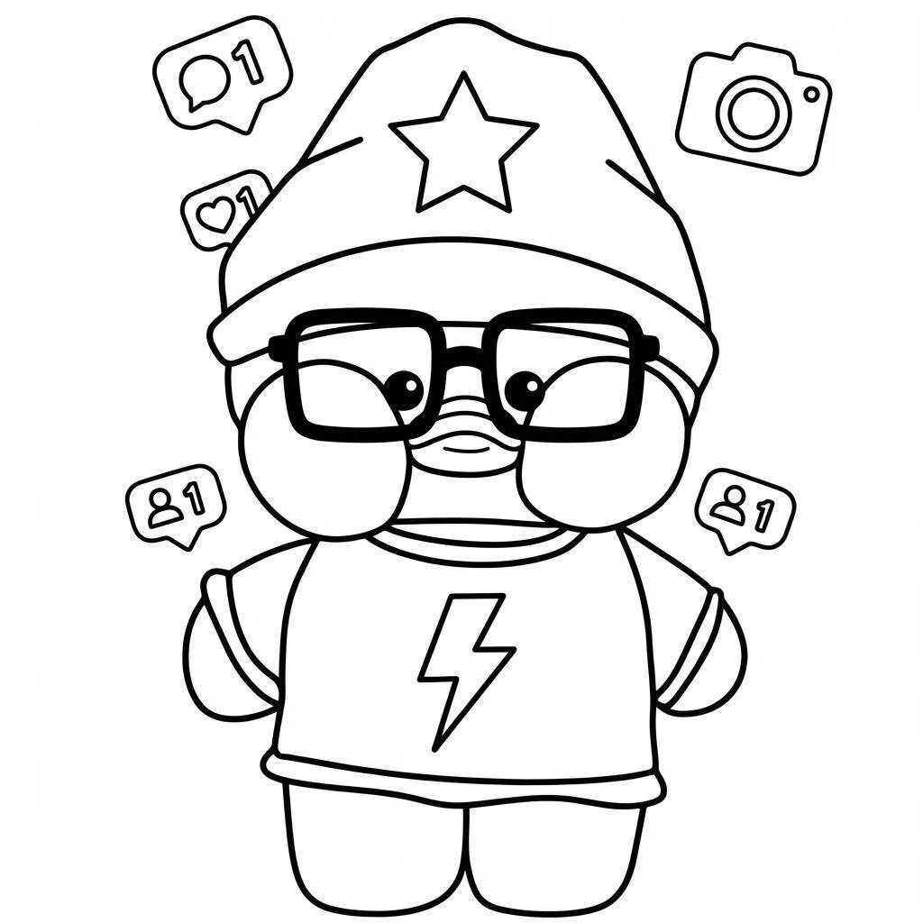 Desenho do Paper Duck estiloso para colorir