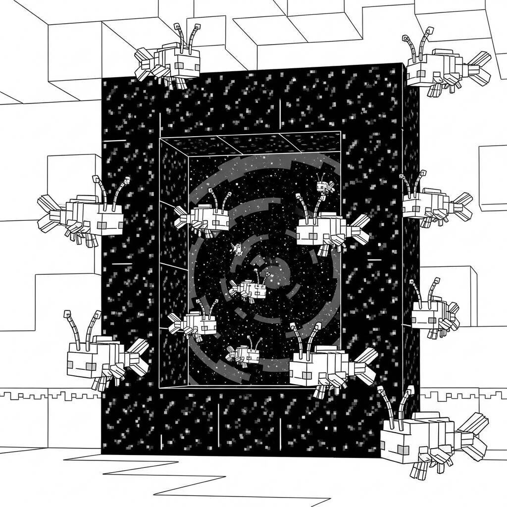 Desenho do Portal do Fim de Minecraft para Colorir