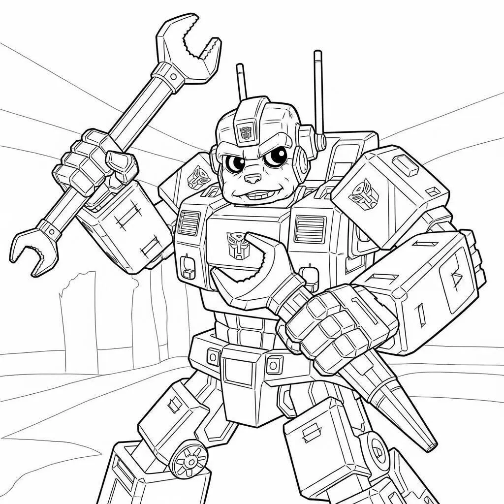 Desenho-do-Ratchet-com-ferramentas-para-Colorir Desenho do Ratchet com ferramentas para Colorir