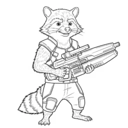 Desenho do Rocket Raccoon Vingadores para Colorir