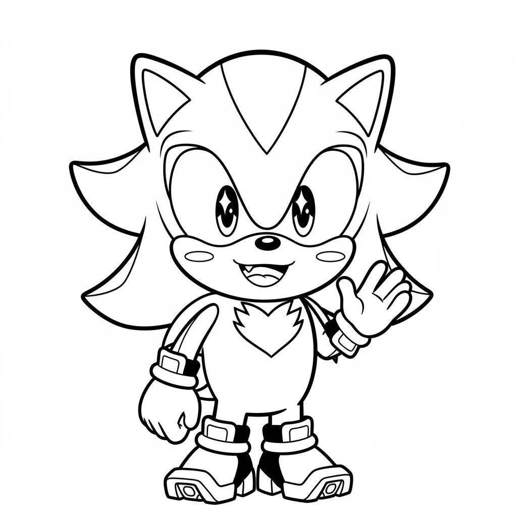 Desenho do Shadow The Hedgehog Estilo Kawaii para Colorir