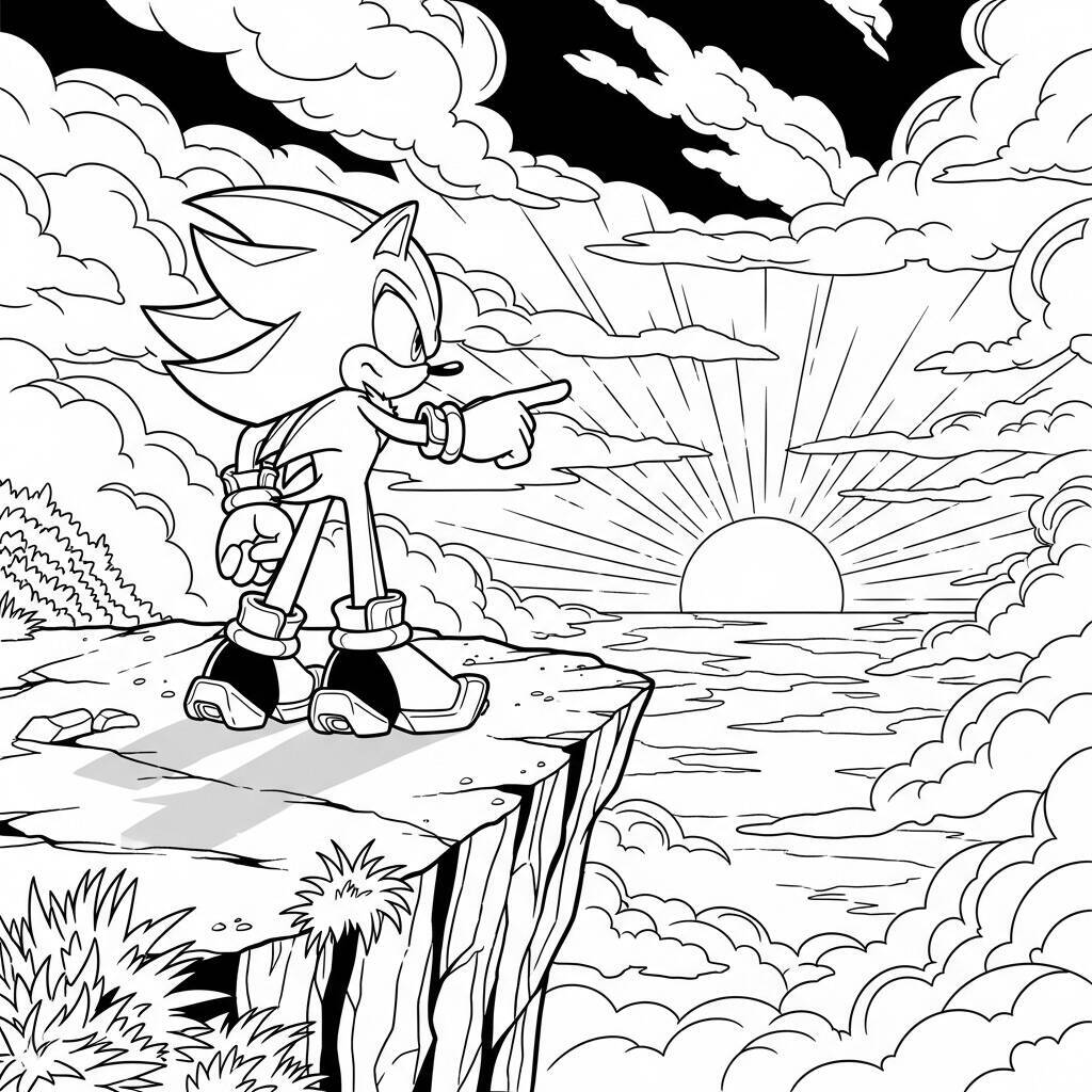Desenho do Shadow The Hedgehog Realista para Colorir