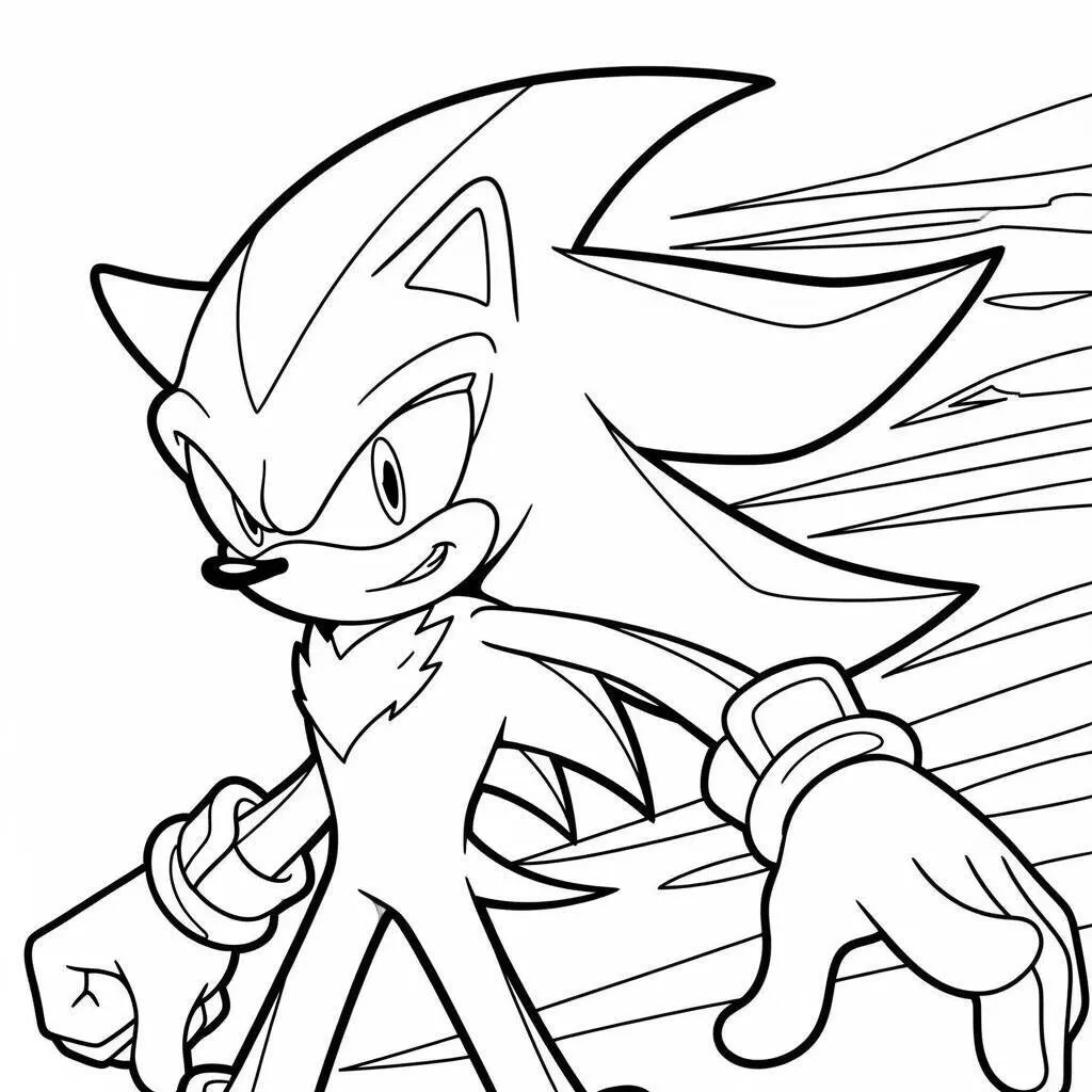 Desenho do Shadow The Hedgehog em Estilo Anime para Colorir