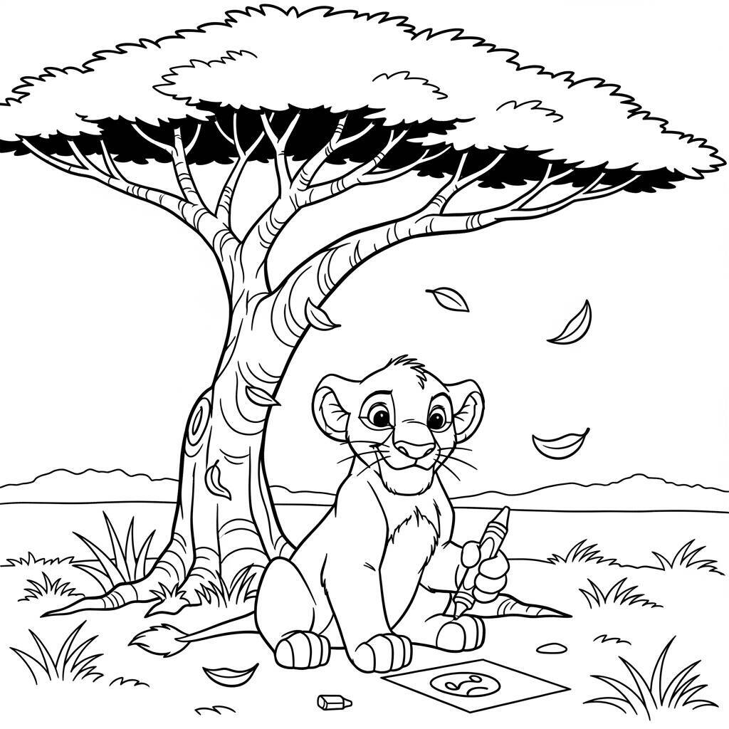 Desenho do Simba para Colorir