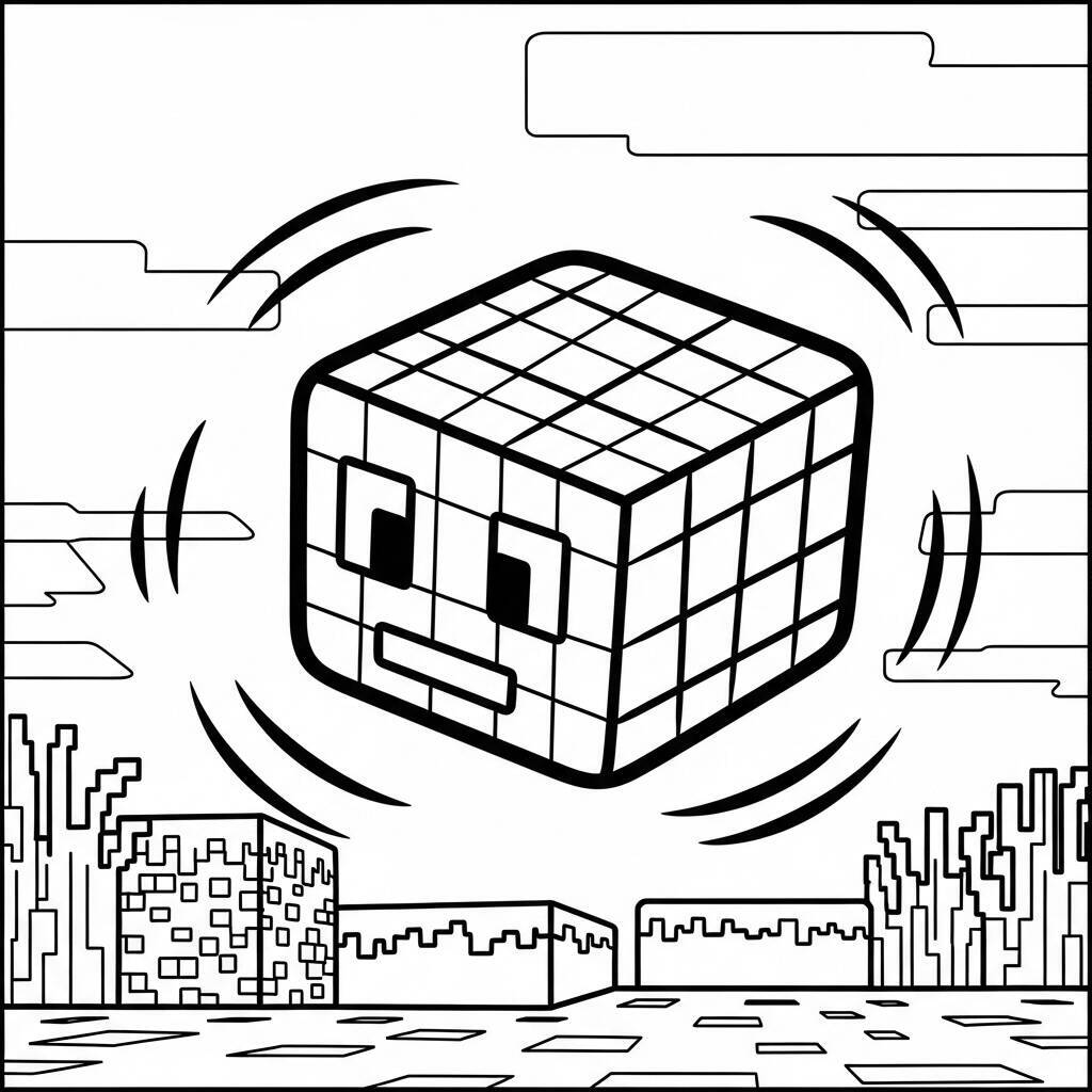 Desenho do Slime de Minecraft para Colorir