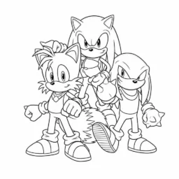 Desenho do Sonic com Amigos para Colorir