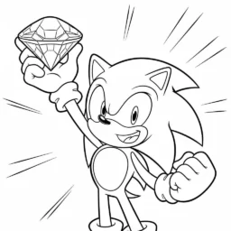 Desenho do Sonic e a Esmeralda do Caos para Colorir