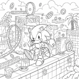 Desenho do Sonic em Aventura para Colorir