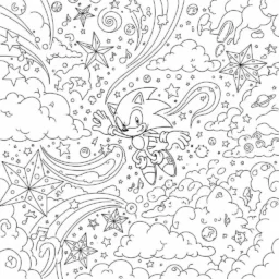 Desenho do Sonic em um Mundo de Sonhos para Colorir