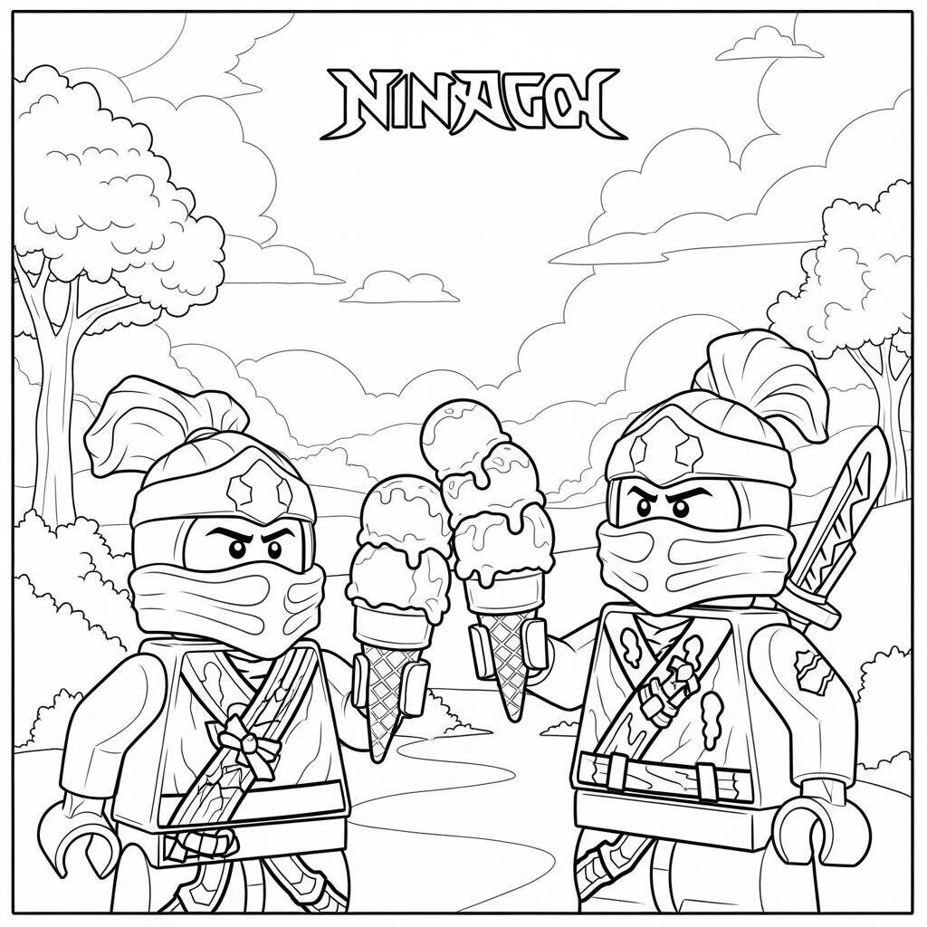 Desenho do Sorvete de Lego Ninjago para Colorir