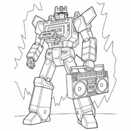 Desenho do Soundwave com seu rádio para Colorir