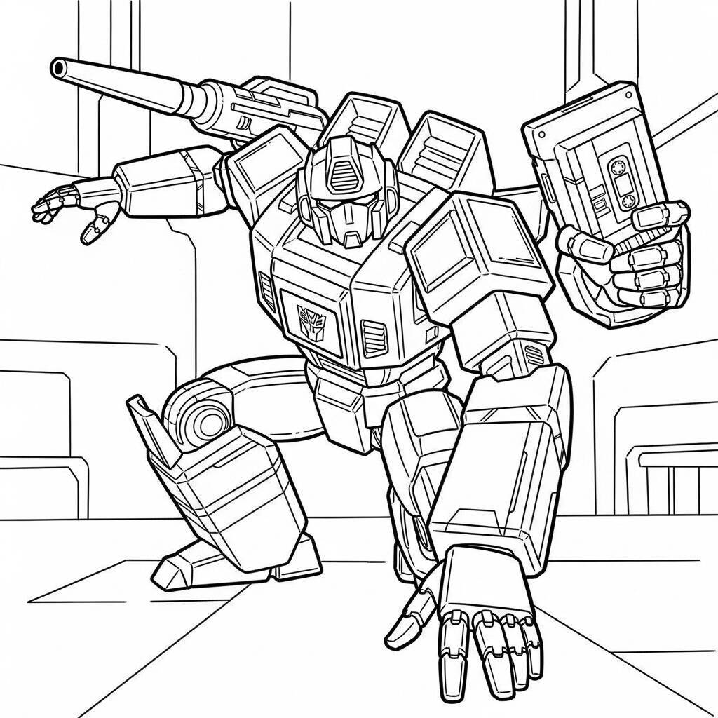 Coloriage Soundwave en mission secrète pour Colorier