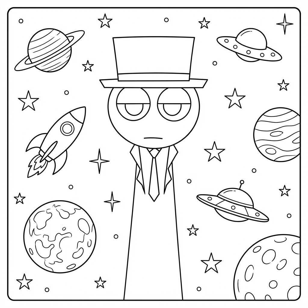 Desenho do Sprunki Astronauta para colorir
