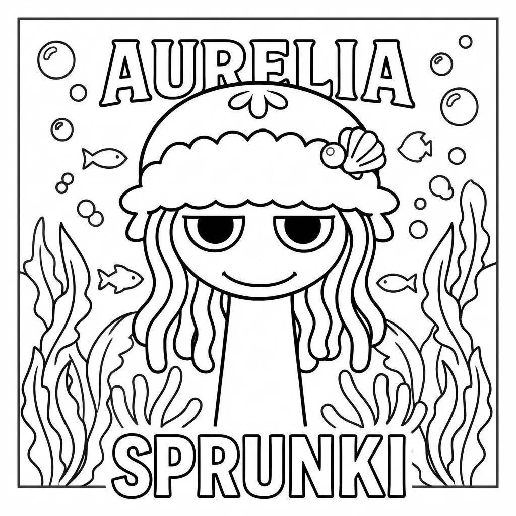 Desenho do Sprunki Aurelia para colorir Desenho do Sprunki Aurelia para colorir
