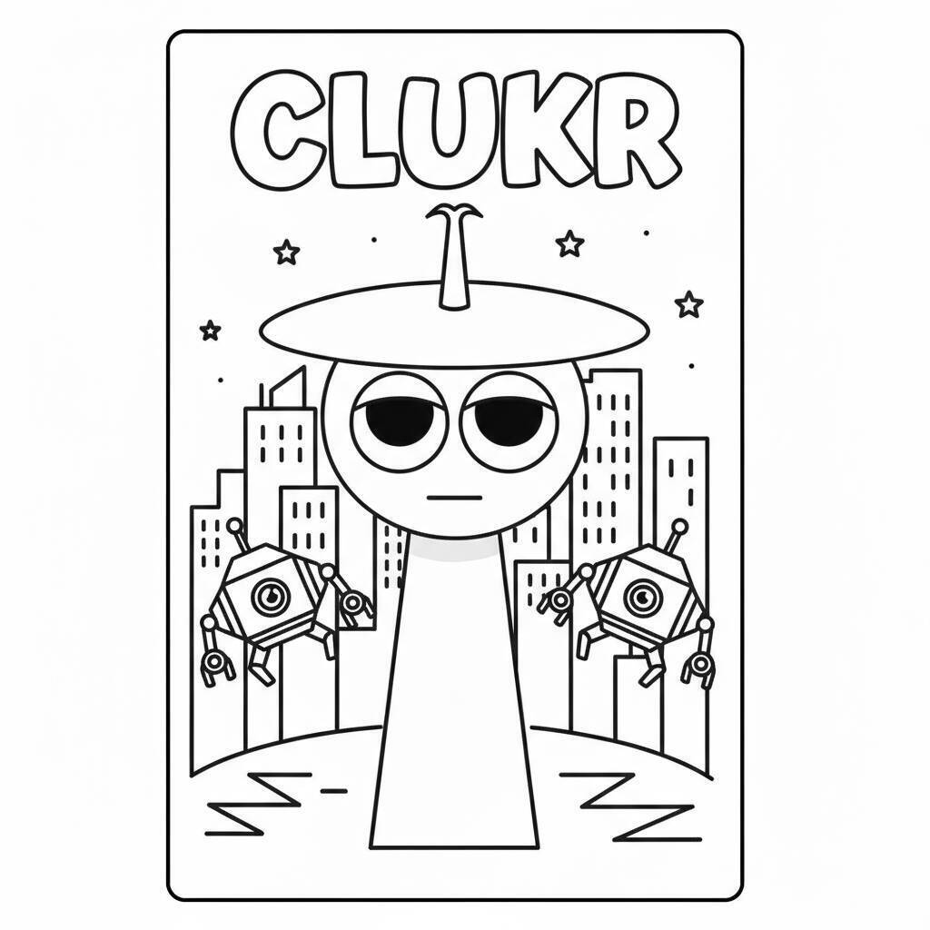 Desenho do Sprunki CLUKR para colorir