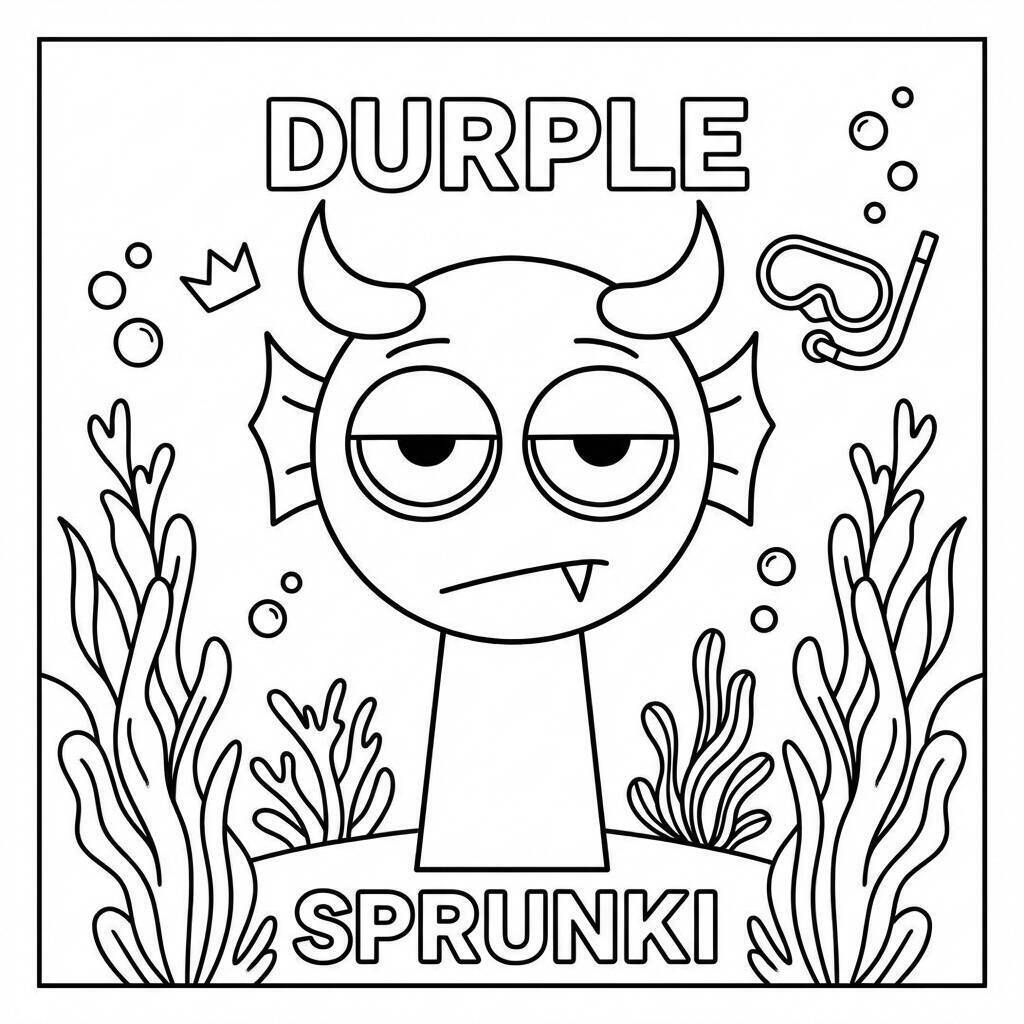 Desenho do Sprunki Durple para colorir