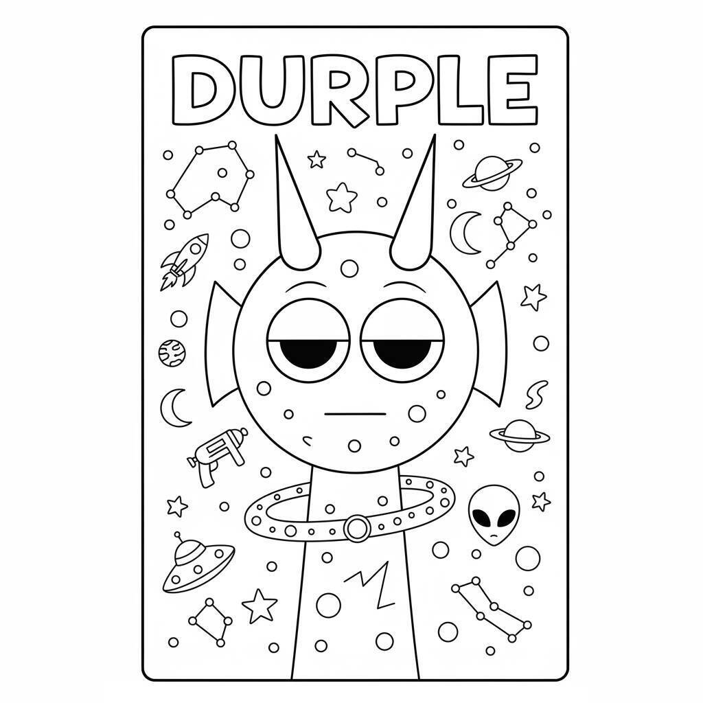 Desenho do Sprunki Durple para colorir