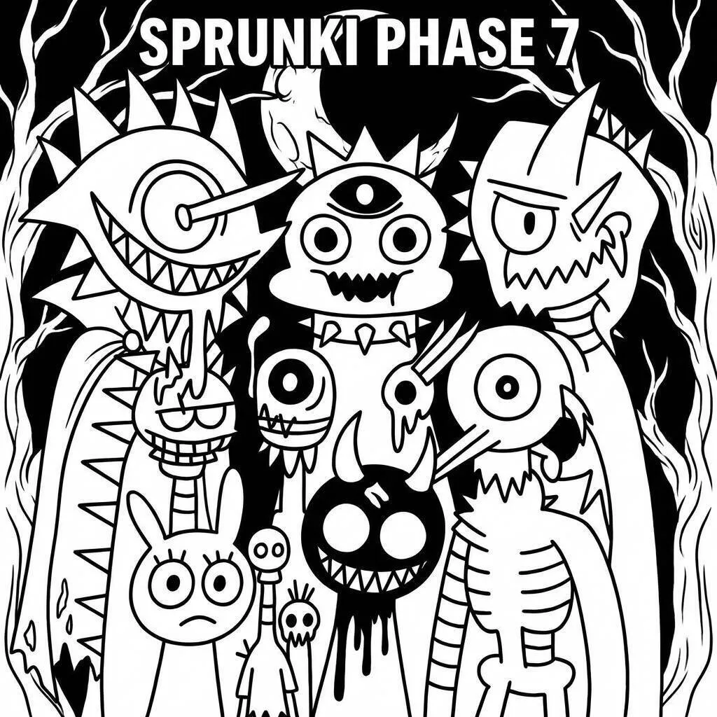 Desenho do Sprunki Fase 7 para colorir Desenho do Sprunki Fase 7 para colorir