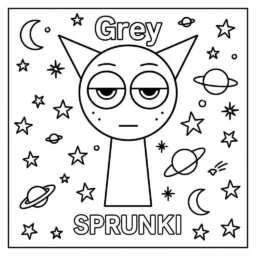 Desenho do Sprunki Grey para colorir
