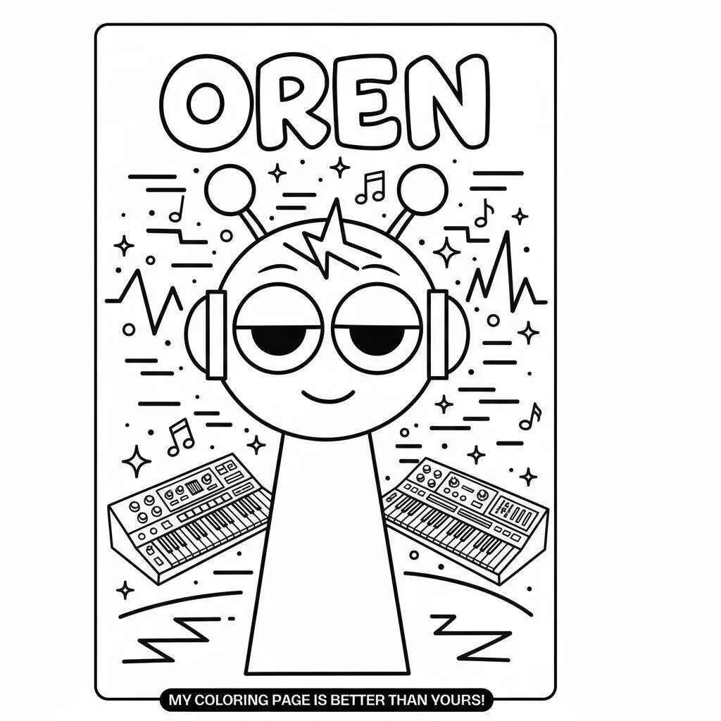 Desenho do Sprunki Oren para colorir