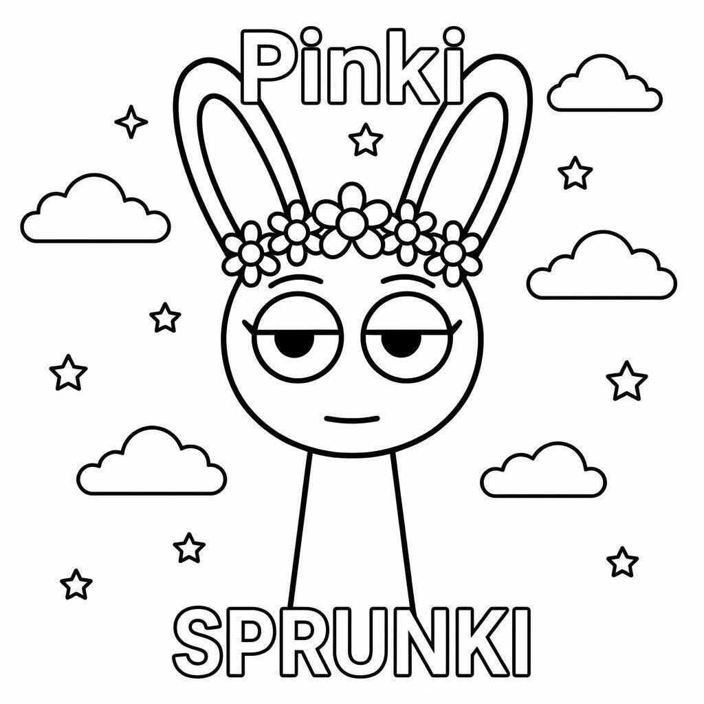 Desenho do Sprunki Pinki para colorir