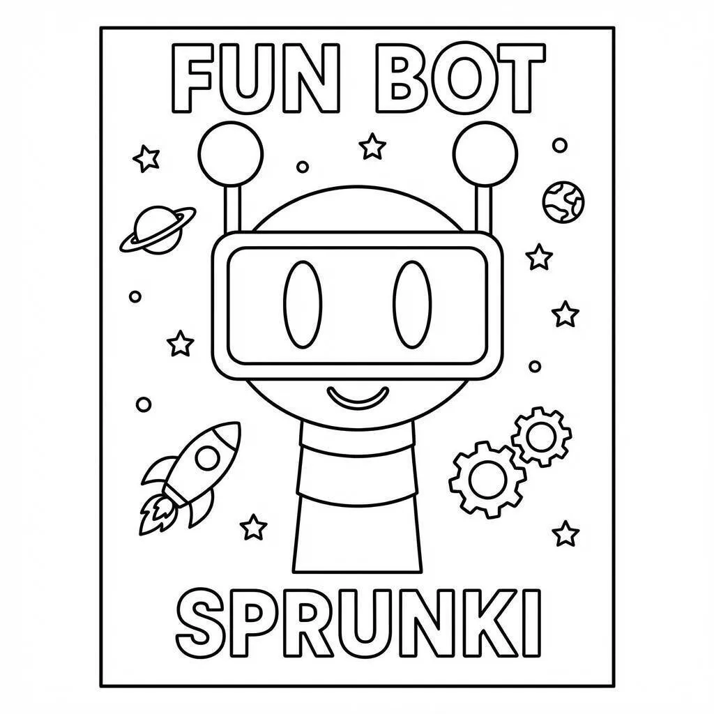Desenho do Sprunki Robô Divertido para colorir