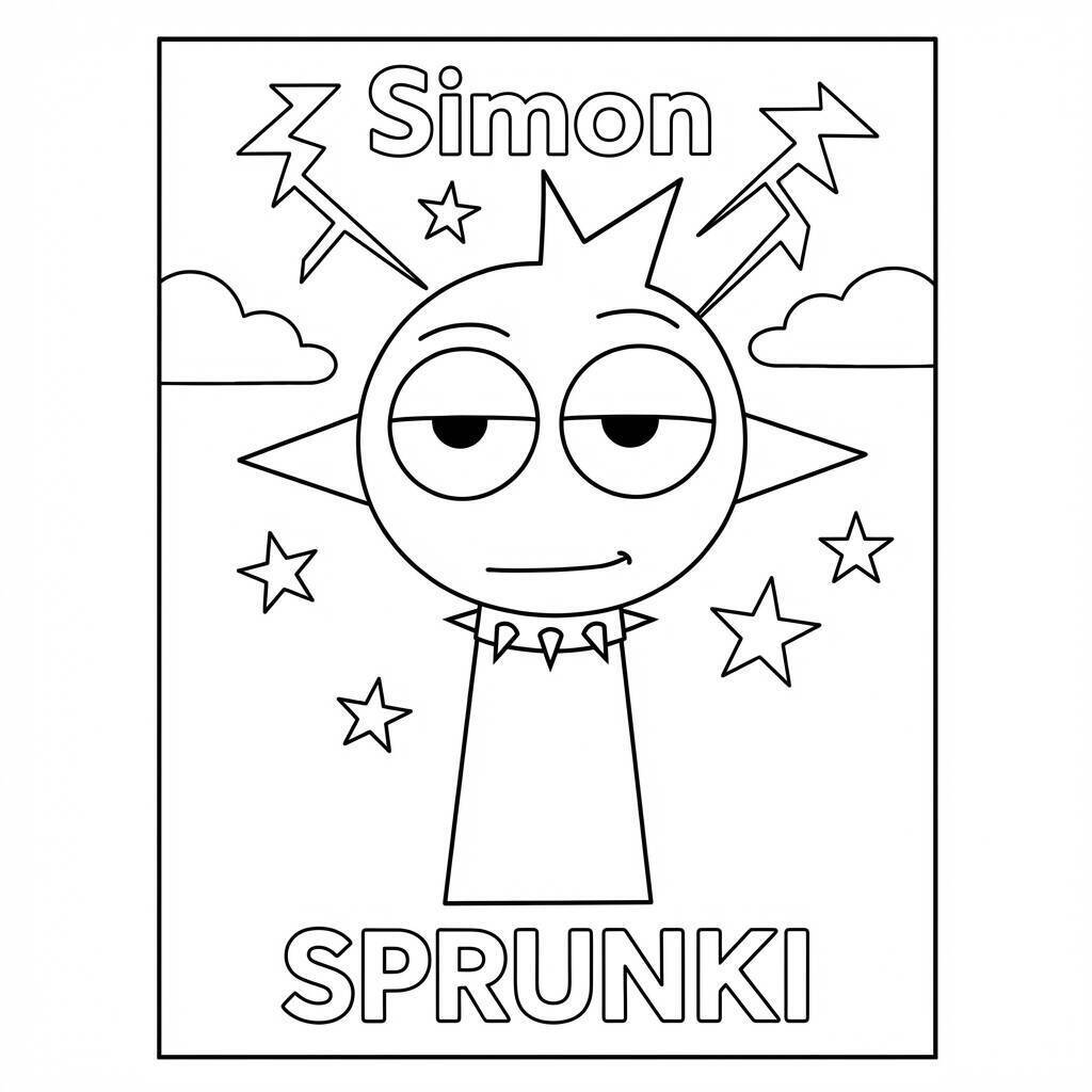 Desenho do Sprunki Simon para colorir