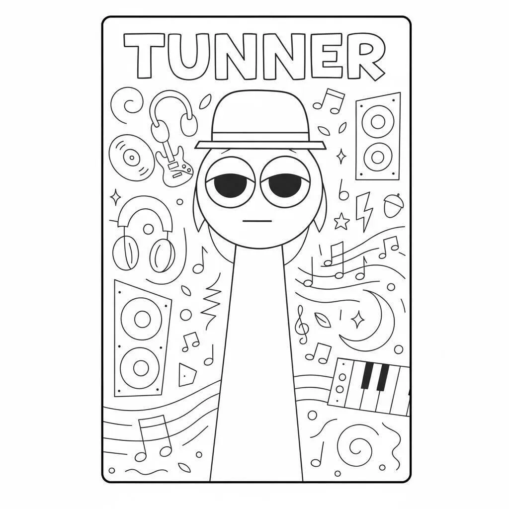 Desenho do Sprunki Tunner para colorir