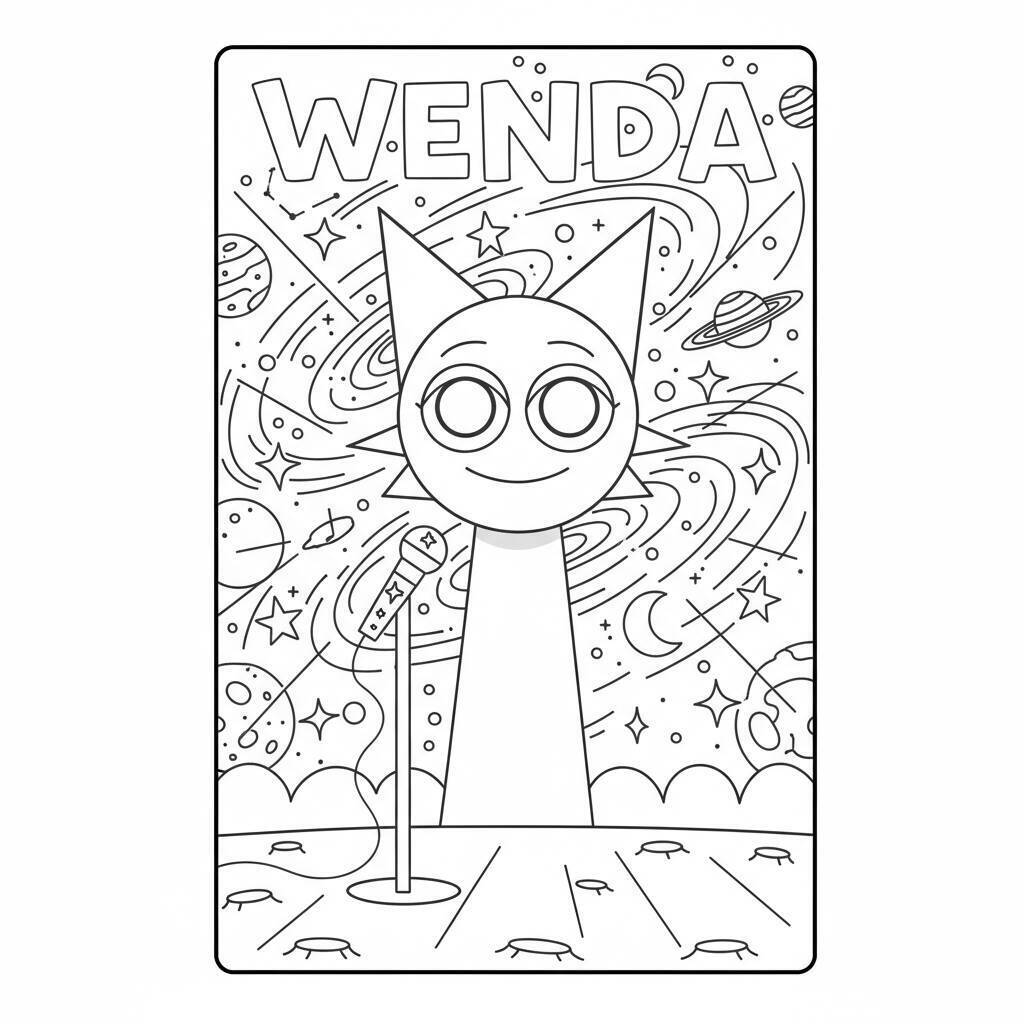 Desenho do Sprunki Wenda para colorir