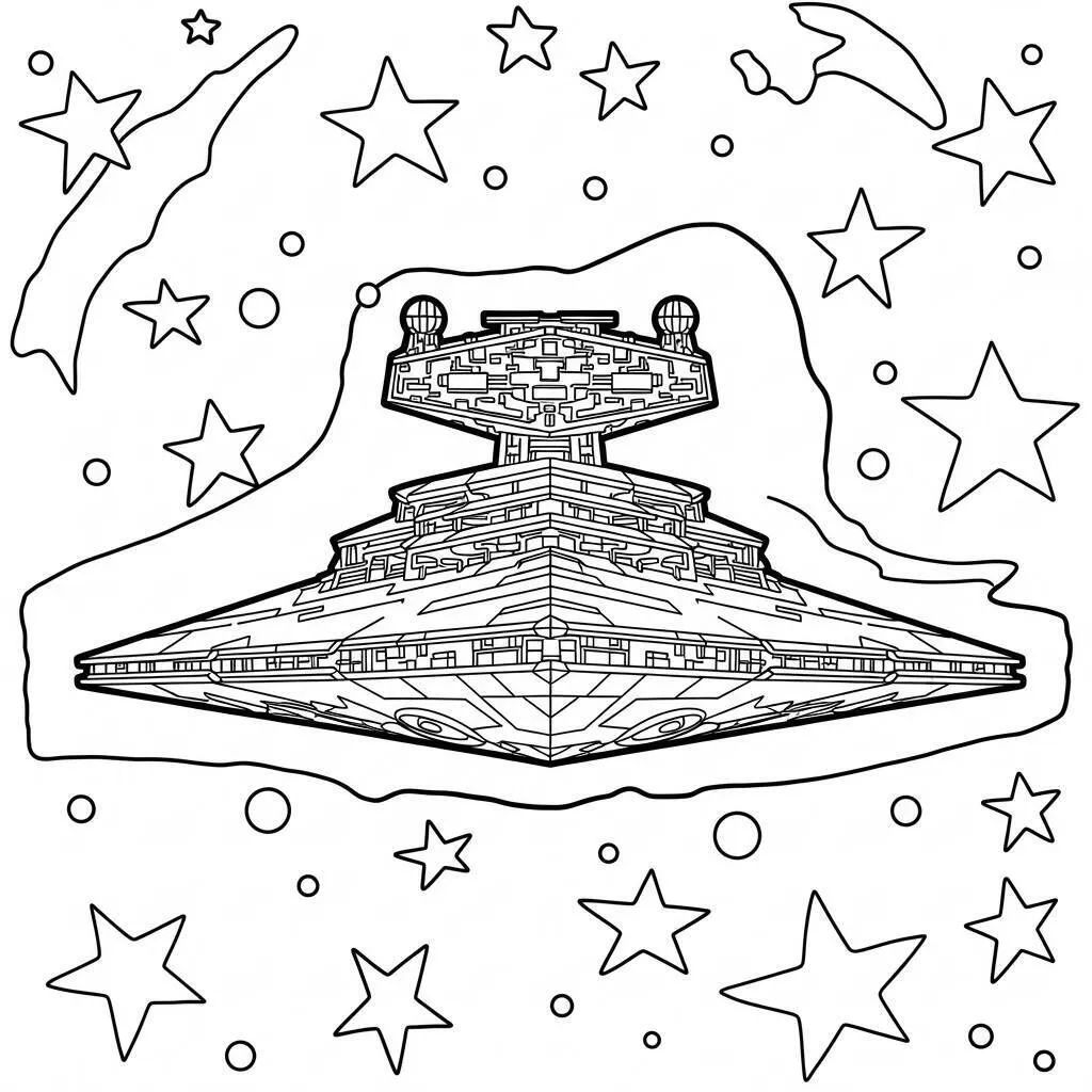 Desenho do Star Destroyer para Colorir