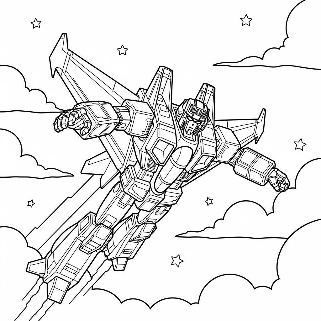 Coloriage de Starscream volant pour Colorier