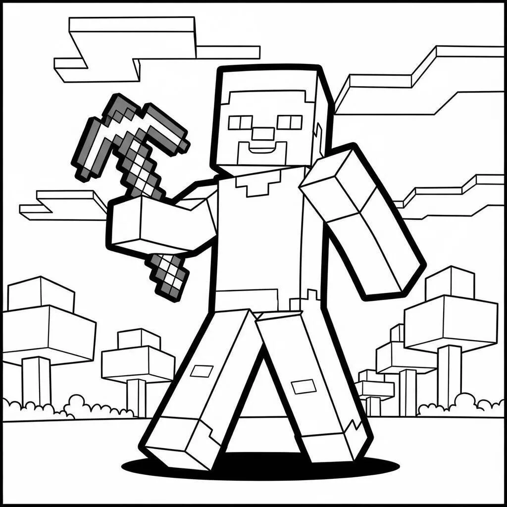 Desenho do Steve de Minecraft para Colorir