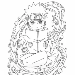 Desenho do Suigetsu em Estilo Simples para Colorir