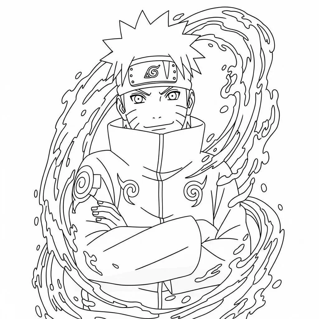 Desenho-do-Suigetsu-em-Estilo-Simples-para-Colorir Desenho do Suigetsu em Estilo Simples para Colorir