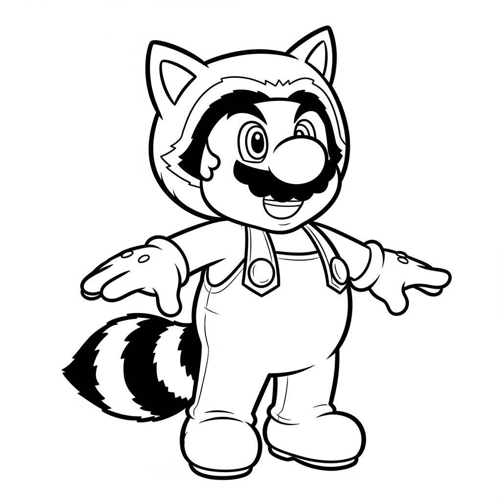 Desenho do Tanooki Mario Super Mario para Colorir