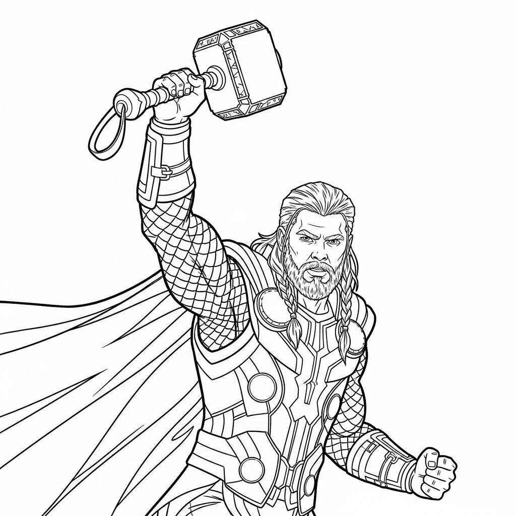 Desenho do Thor Vingadores para Colorir