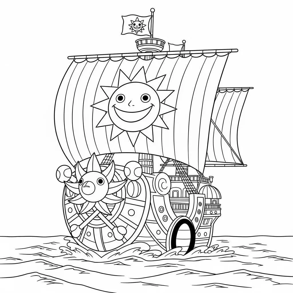 Desenho do Thousand Sunny para Colorir