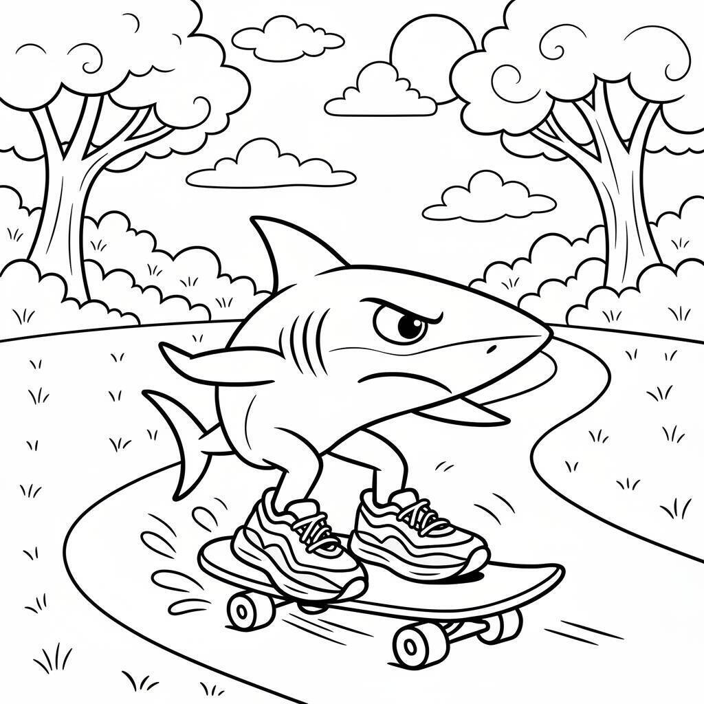 Desenho do Tralalero Tralala para colorir